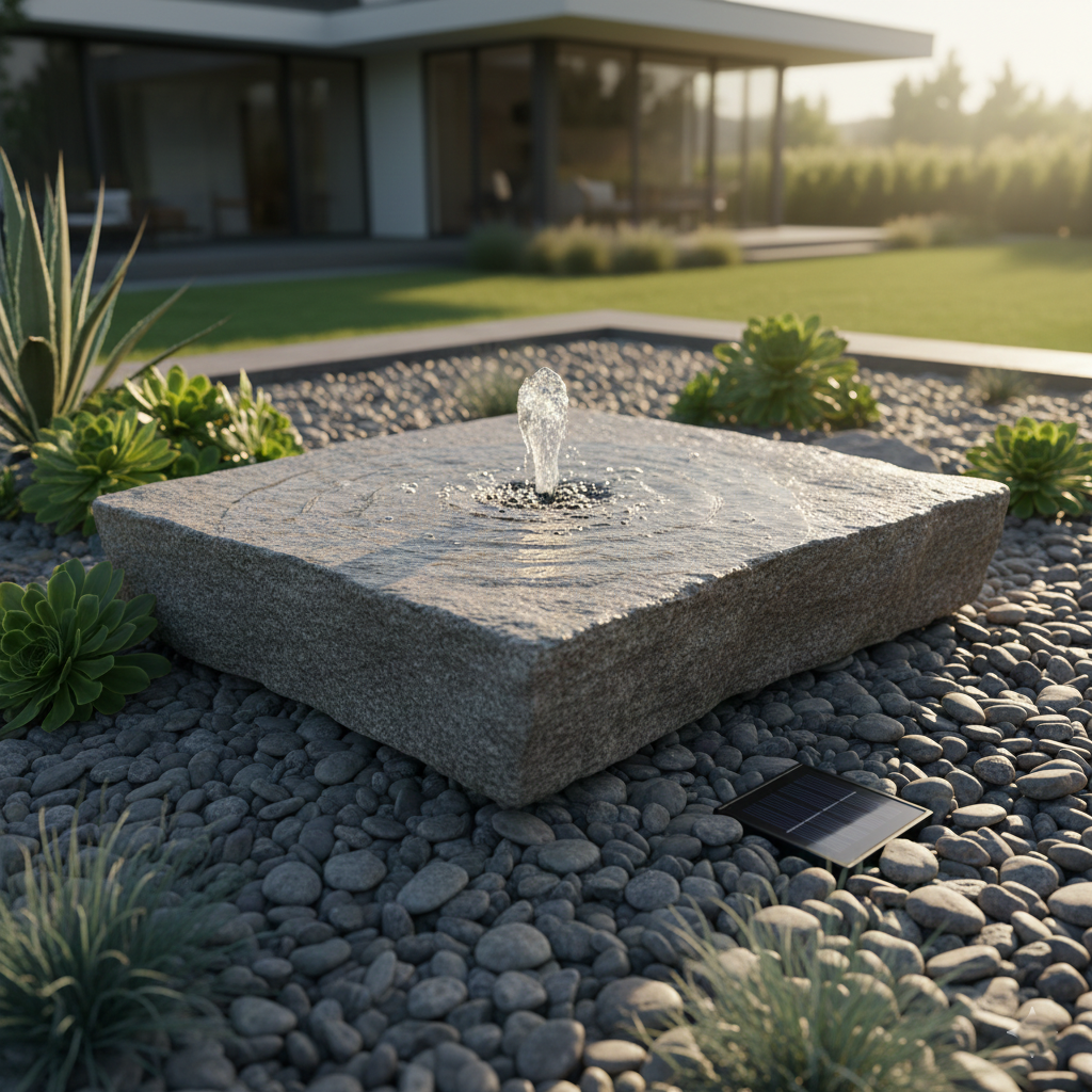 Solar-Powered Bubbling Rock