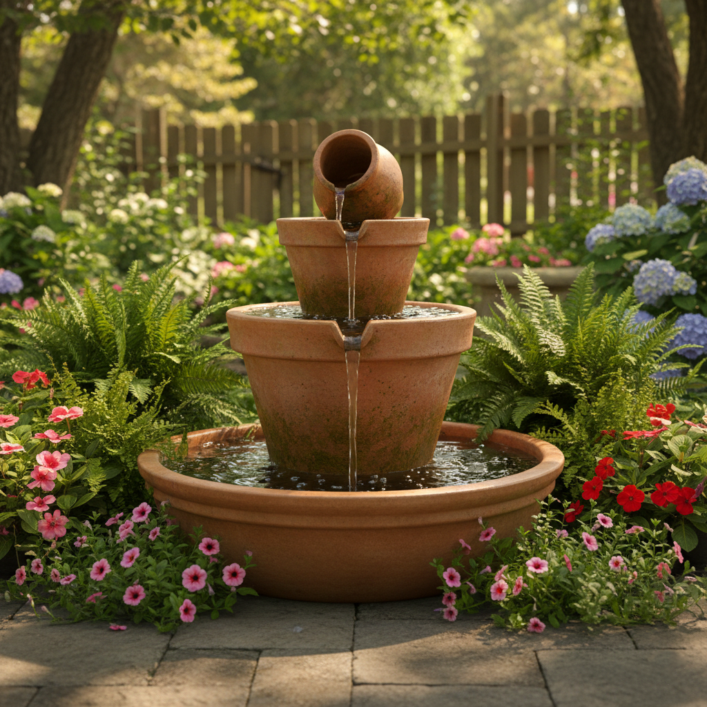 The Classic Tiered Flower Pot Fountain